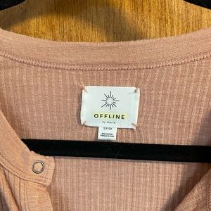 Peach Henley button up - offline by aerie